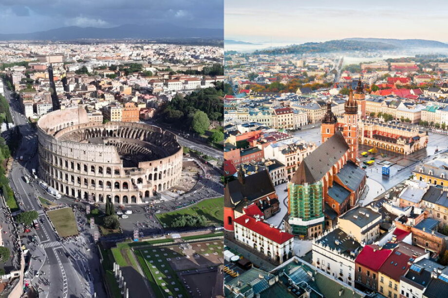 Warsaw, Kraków reach Rome prices